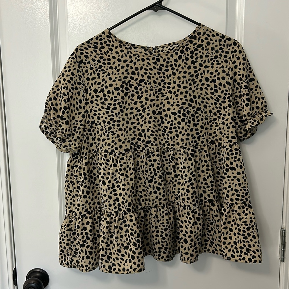 Leopard print babydoll top